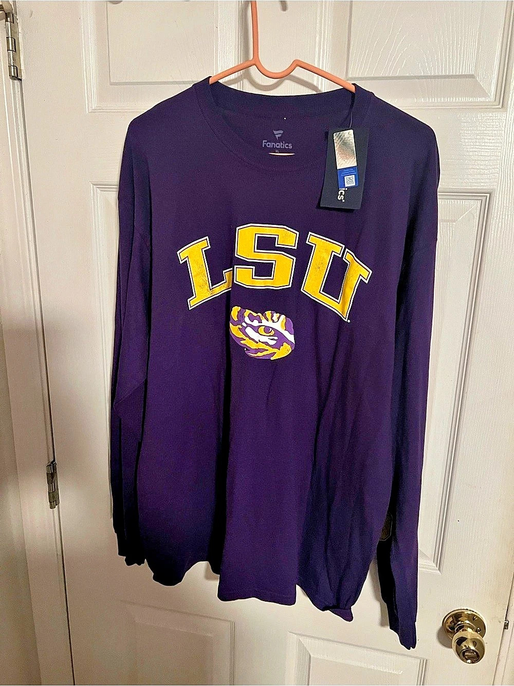 Fanatics LSU Long Sleeve Tee Purple & Yellow XL NWT